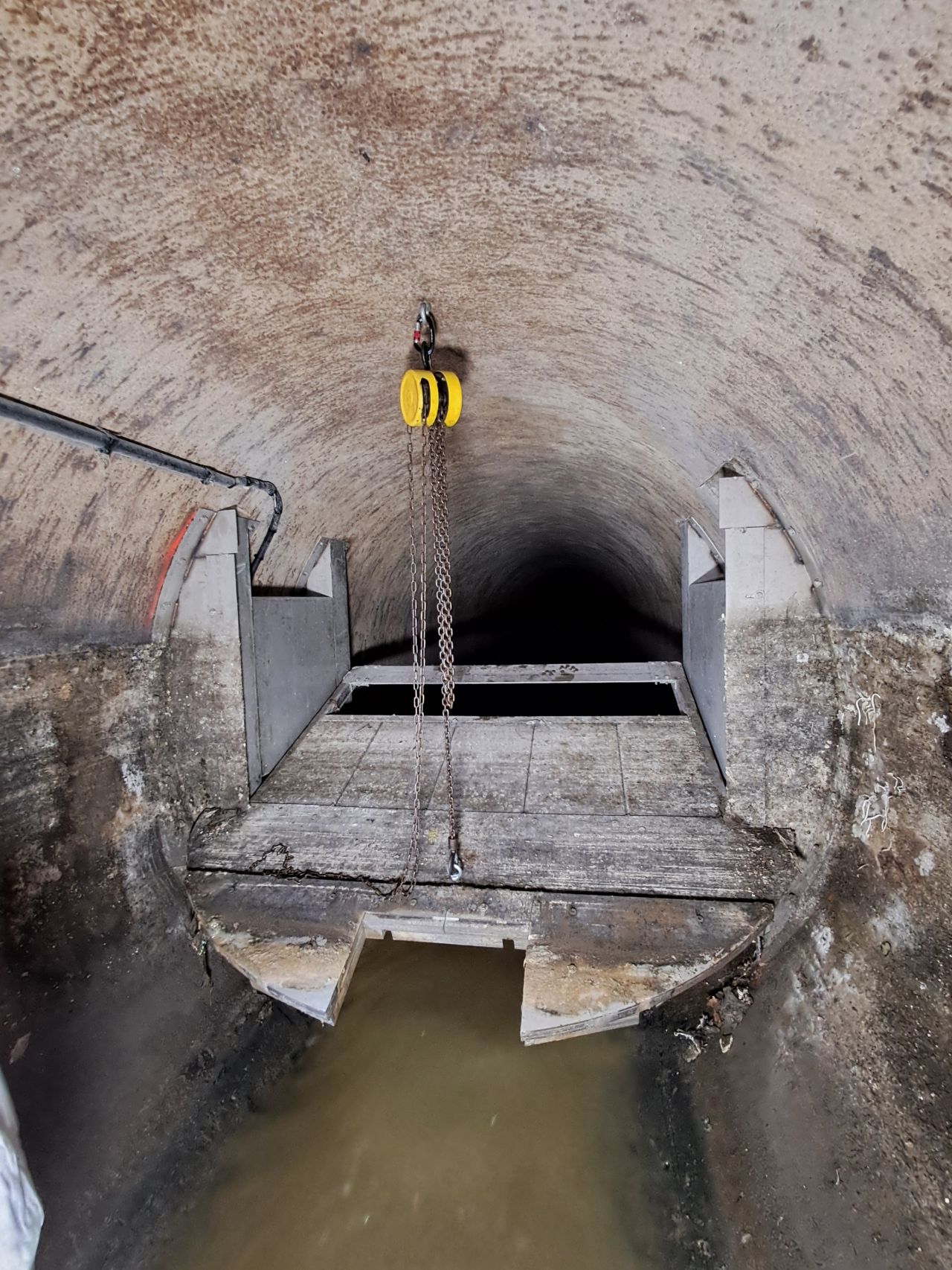 Vanne hydrodynamique après deux ans et demi d'exploitation