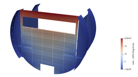 Calcul des contraintes sur la vanne hydrodynamique de stockage de 3D EAU